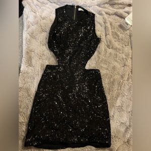 Tobi Black Sequin cut out party dress